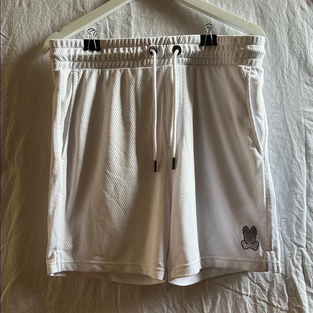 Psycho Bunny White Athletic Shorts Lightweight Performance